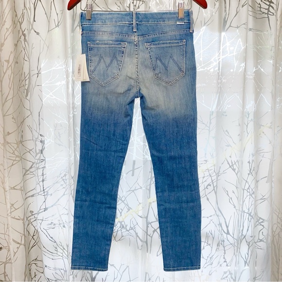 MOTHER LOOKER LIGHT BLUE WELL PLAYED MID RISE ANKLE CROP SKINNY STRETCHY JEANS - Picture 7 of 10